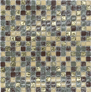 Mini-Quadrat-Form-Mosaik-Glasplatten, Kristall-Eis-Crackle-Glas-Mosaikfliesen