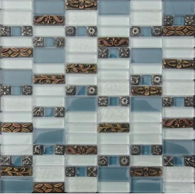 3D polierte unregelmäßige Edelstahl-Metallmosaik-Badezimmer-Küchen-wasserdichte Glasmosaikfliesen