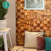 3D Quadrat Natur Holz Mosaik Holz Wand Mosaik Kunst Dekor Board Wohnzimmer Schlafzimmer Hintergrund Holz Mosaik