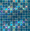 Blauer Kristall, schillerndes Glasmosaik, Bodenfliesen, Badezimmerfliesen, Schwimmbad, Mosaikglas